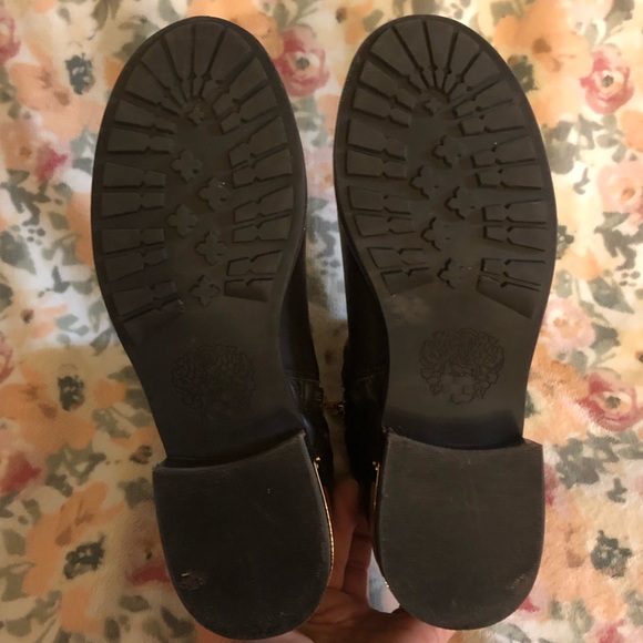 Vince Camuto Brown Leather Quilted Boots Gold 7 - Picture 3 of 8